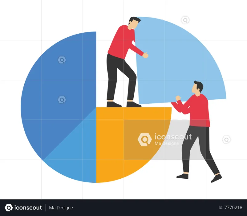 Businessman pushing allocation to the best performance position  Illustration