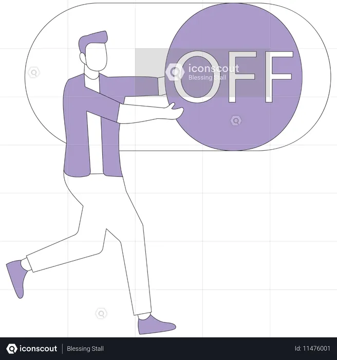 Businessman Pushing off toggle  Illustration