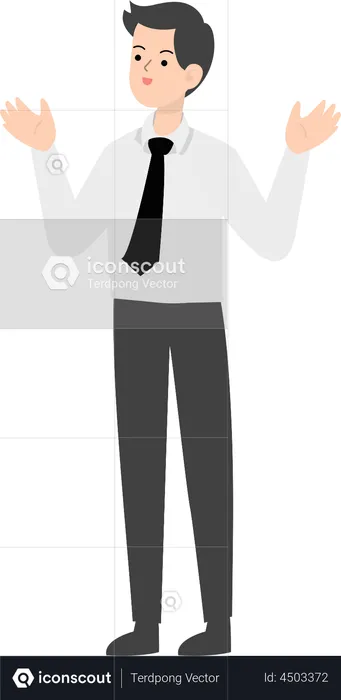 Businessman Raising Both Hands  Illustration