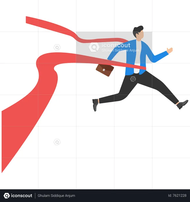 Businessman reaching the finish line  Illustration