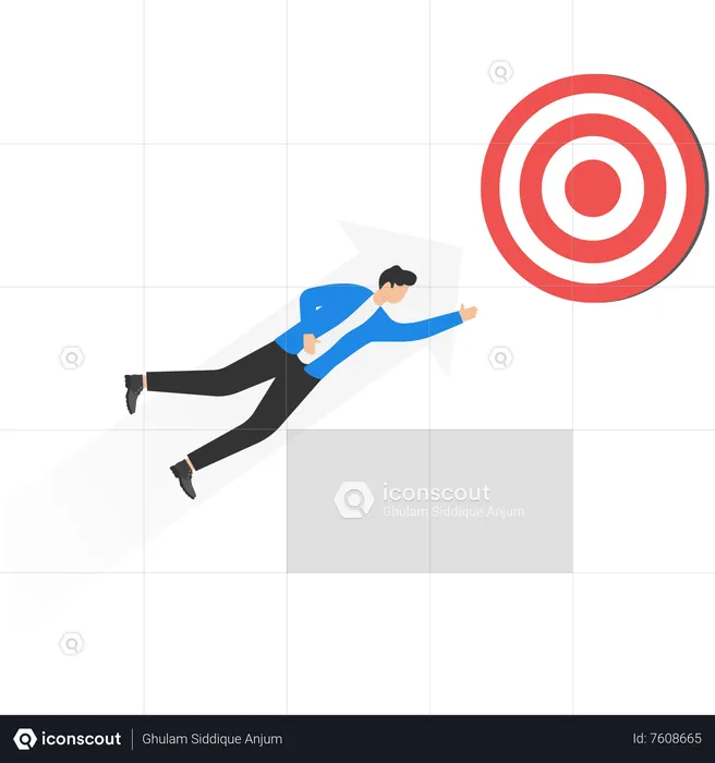 Businessman reaching towards target  Illustration