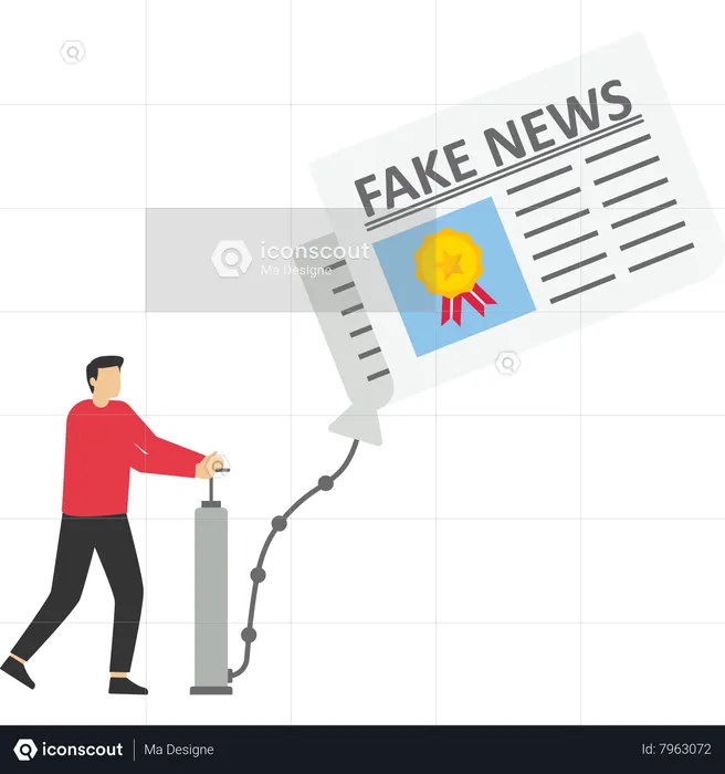 Businessman reading fake news  Illustration