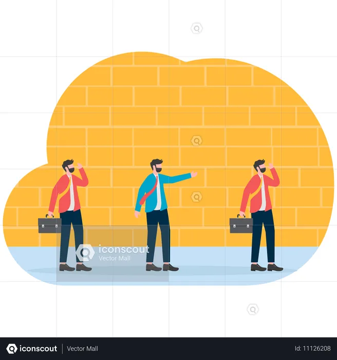 Businessman ready to climb over obstacles  Illustration