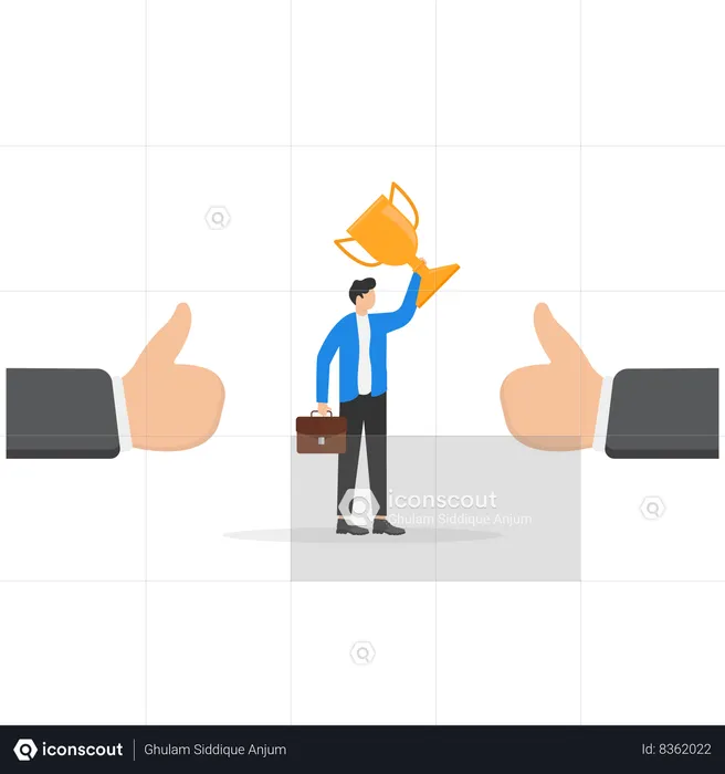 Businessman receives an award  Illustration