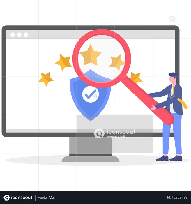 Businessman receives online appraisal  Illustration