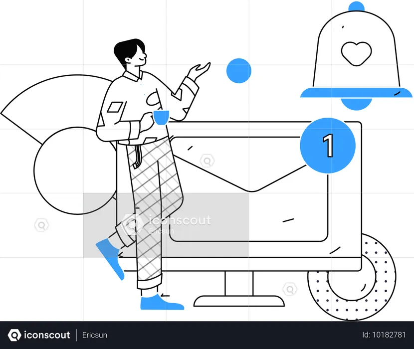 Businessman receiving spam emails  Illustration