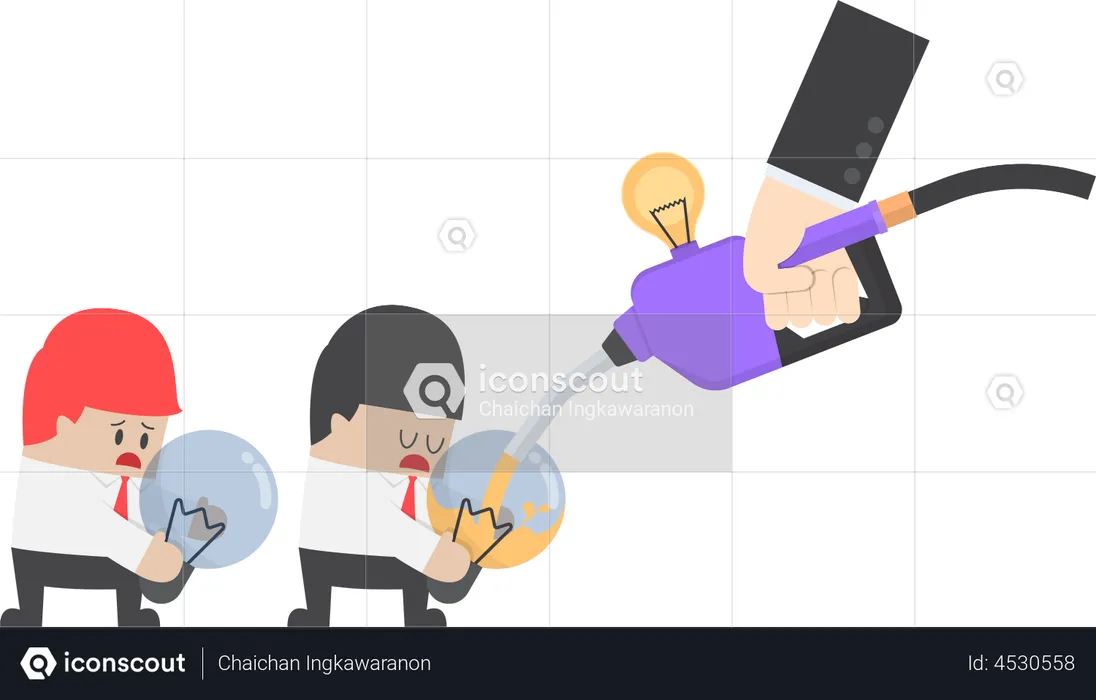 Businessman refill the idea fuel  Illustration