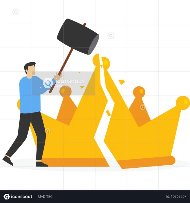 Businessman removed crown with eraser  Illustration