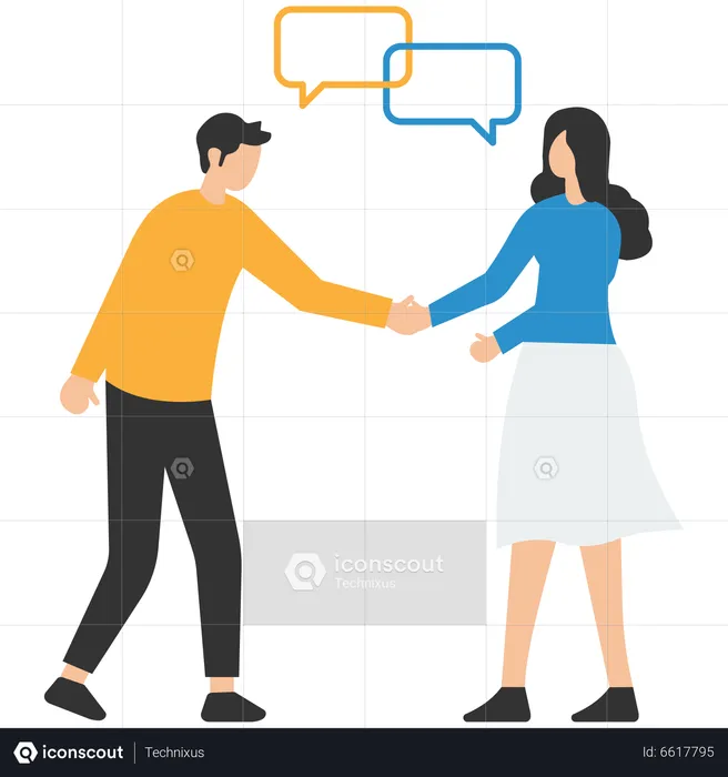 Businessman represent brand talk with customer  Illustration