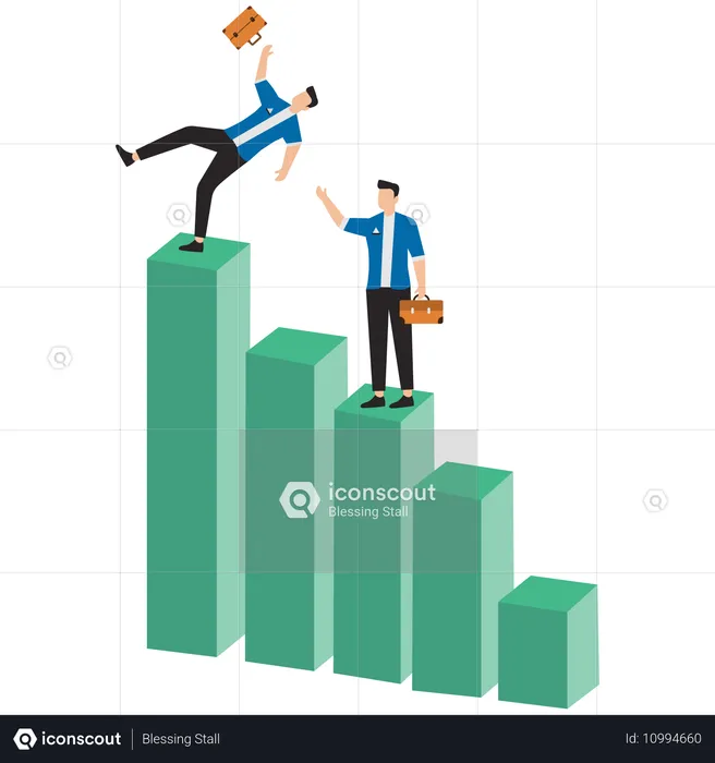 Businessman rescuing employee  Illustration