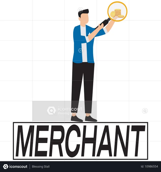 Businessman researching finance  Illustration