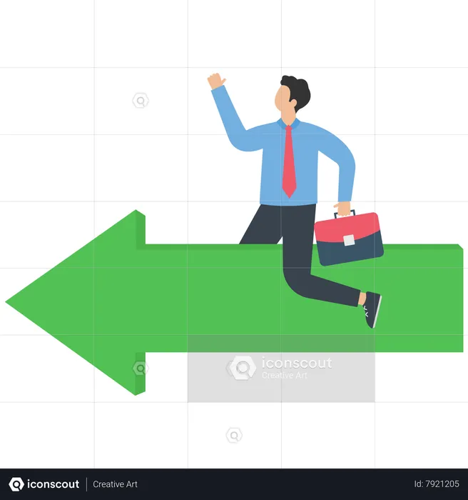 Businessman rides on a arrow  Illustration