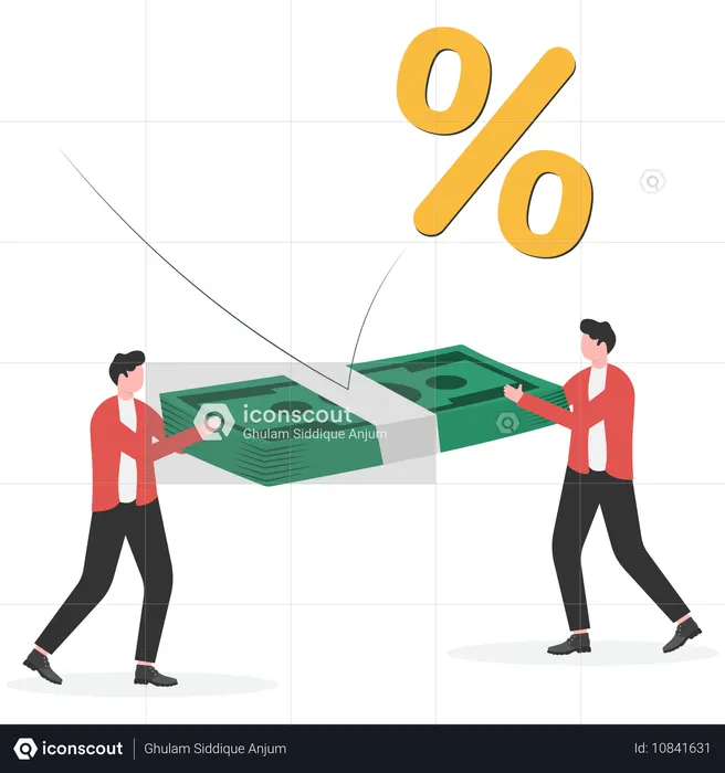 Businessman rising up the price  Illustration