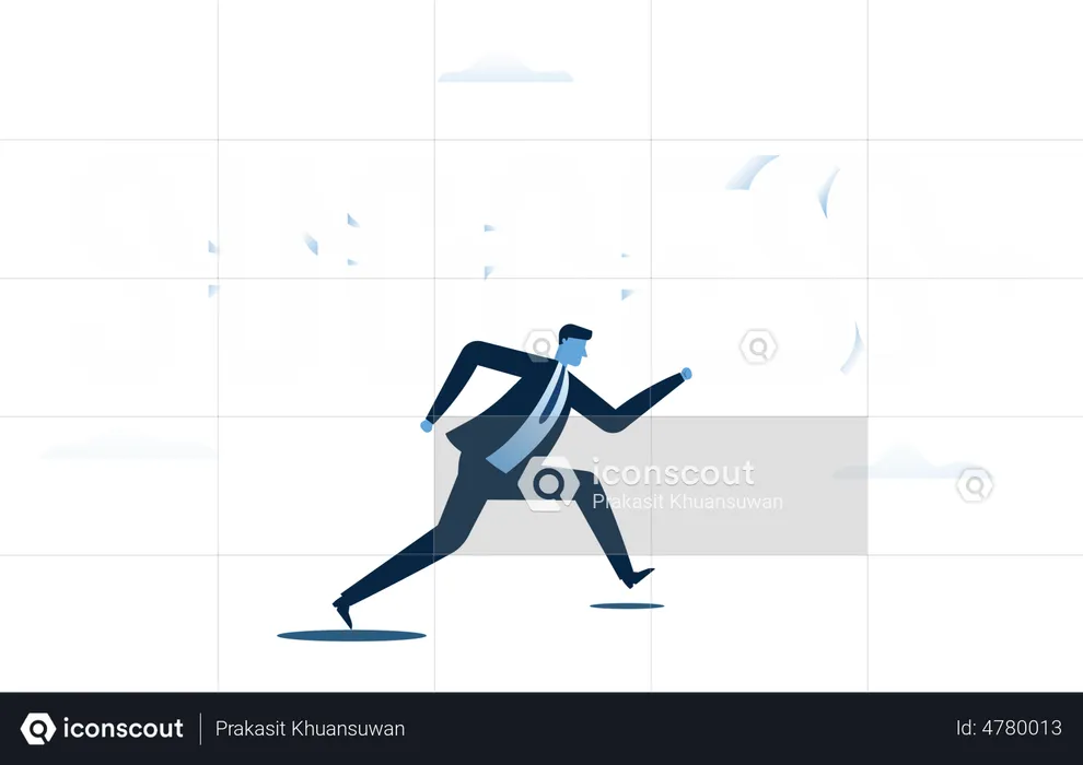 Businessman run to success  Illustration