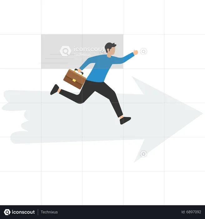 Businessman run to success  Illustration