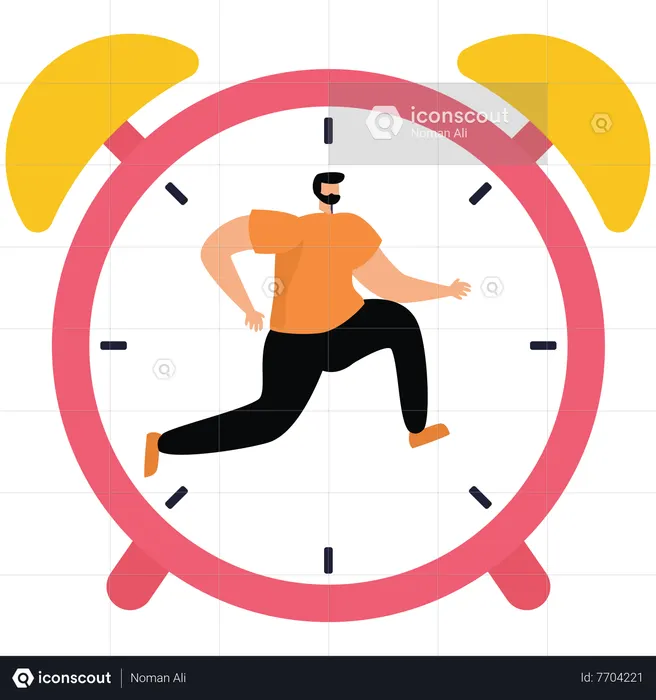 Best Businessman running and jump high over countdown timer clock
