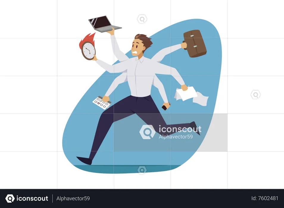 Businessman running for job  Illustration