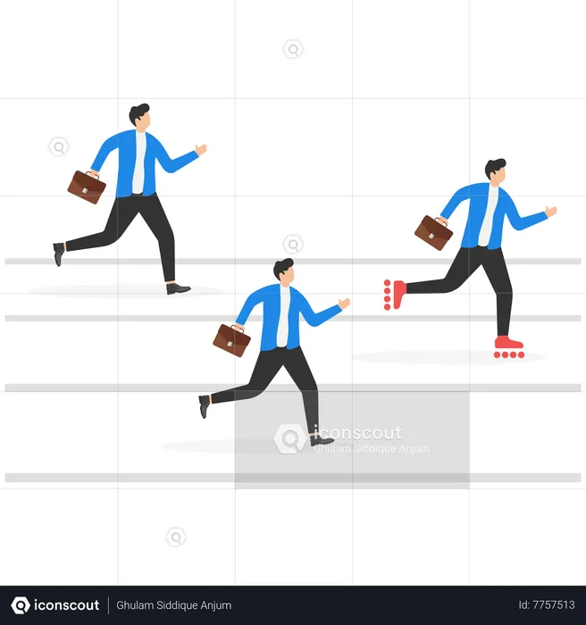Businessman running in competition  Illustration