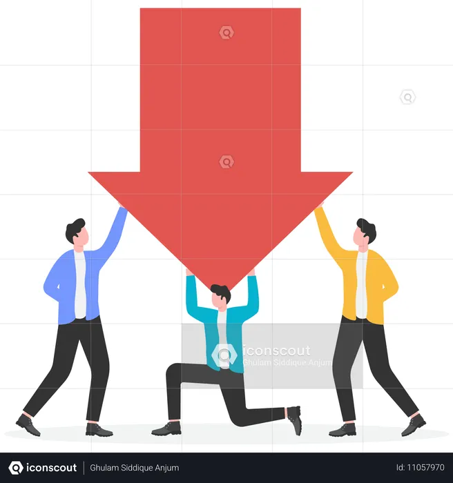 Businessman saving business loss  Illustration