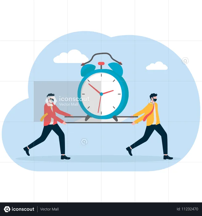 Businessman saving business time  Illustration