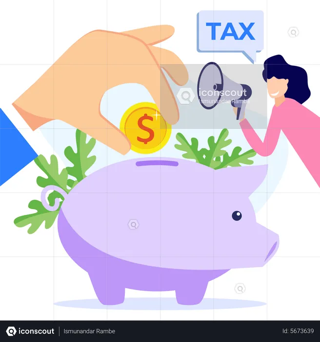 Businessman saving for tax  Illustration
