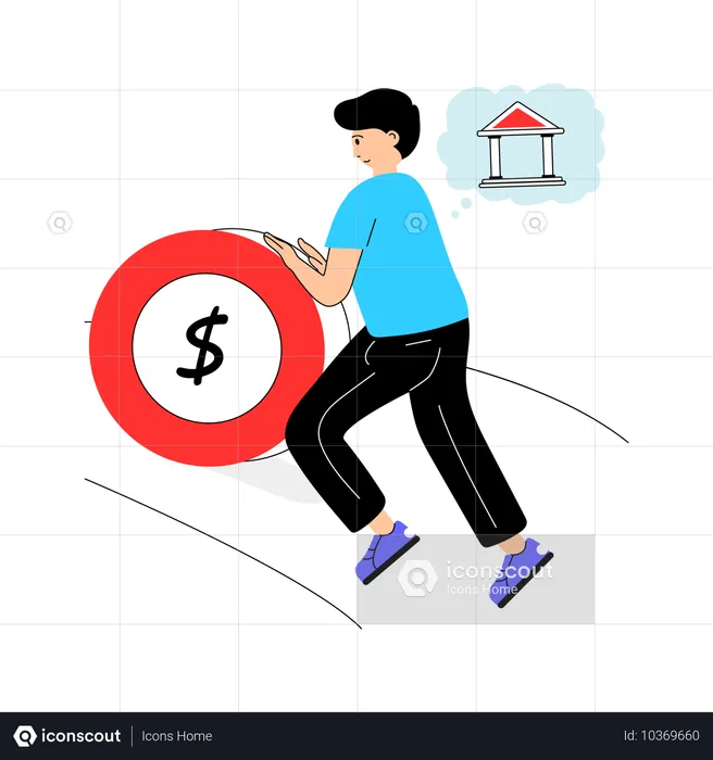 Businessman saving money for home  Illustration