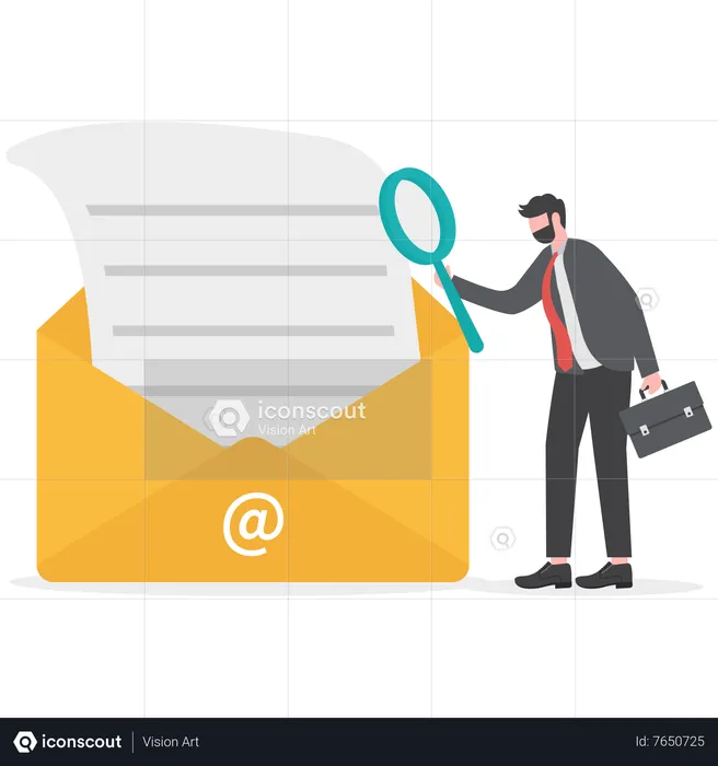 Businessman Scan Email  Illustration