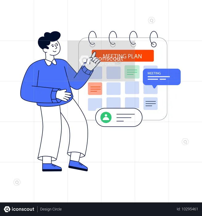 Businessman Schedule Meeting  Illustration