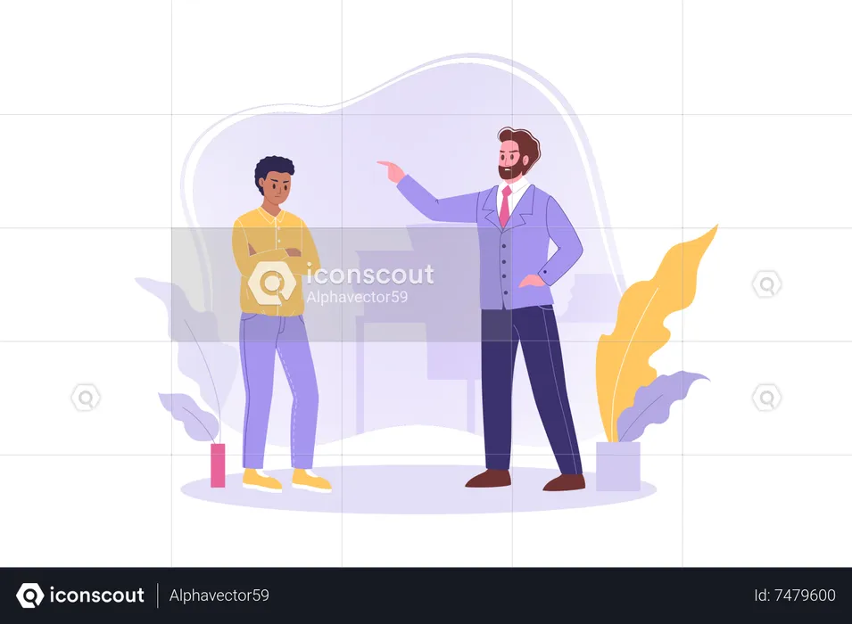 Businessman scolding employee  Illustration