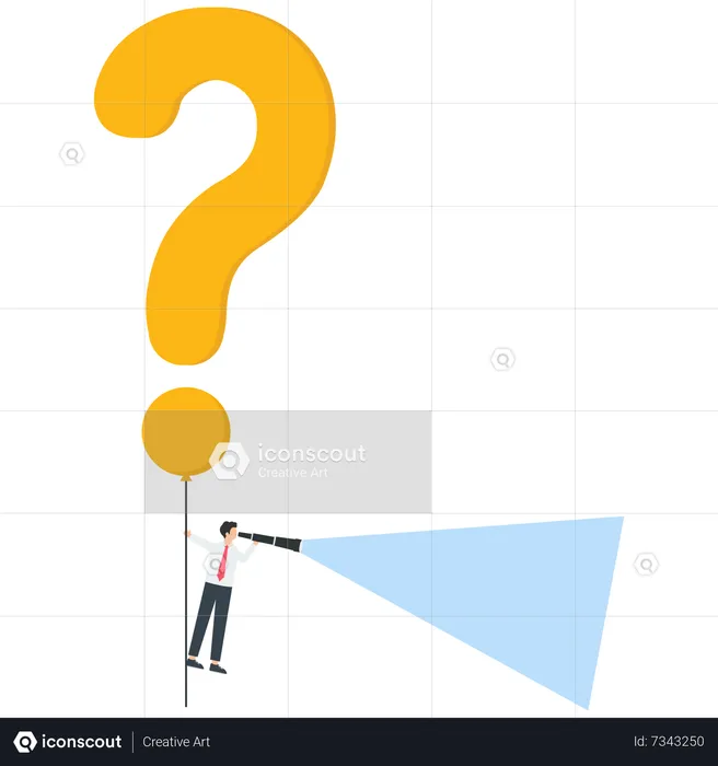 Businessman Searching Answer Of Business  Illustration
