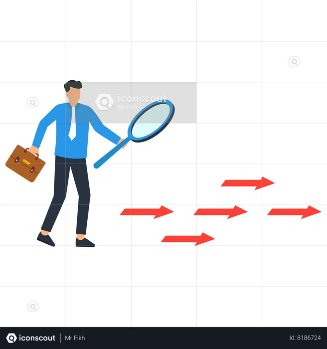 Businessman searching for correct path  Illustration