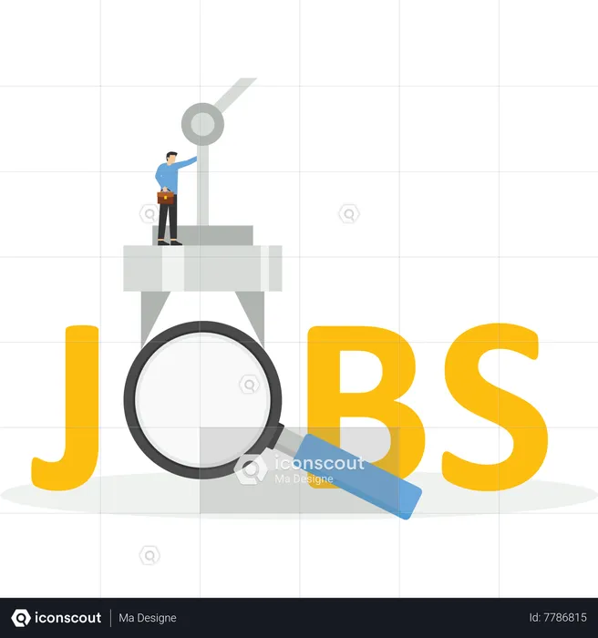 Businessman searching for jobs  Illustration