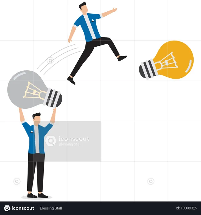 Businessman searching for new ideas  Illustration