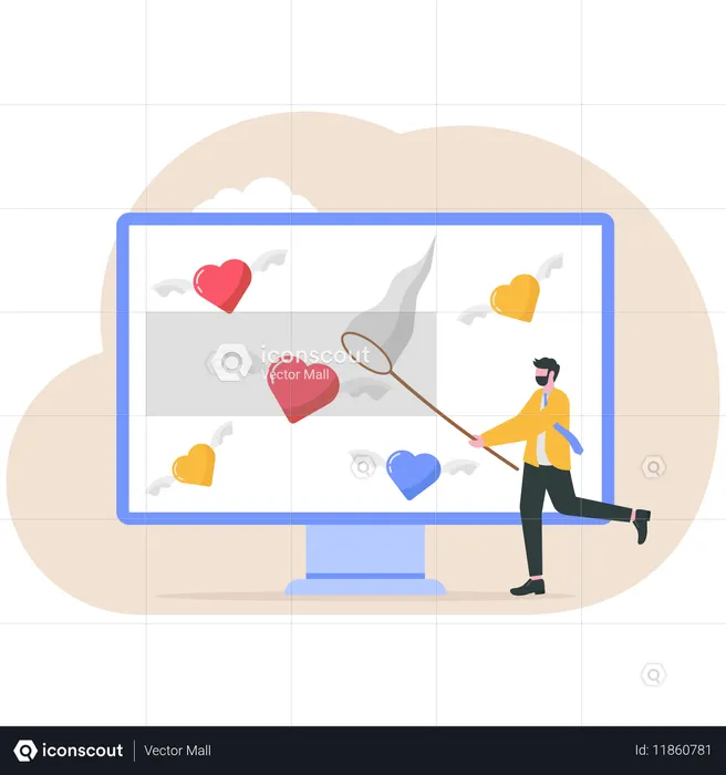 Businessman Searching for passion  Illustration