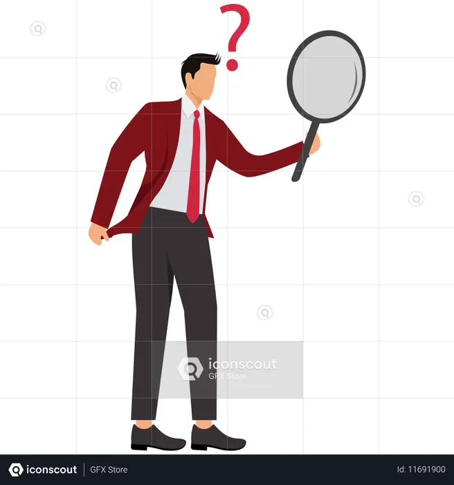 Businessman Searching for Solutions  Illustration