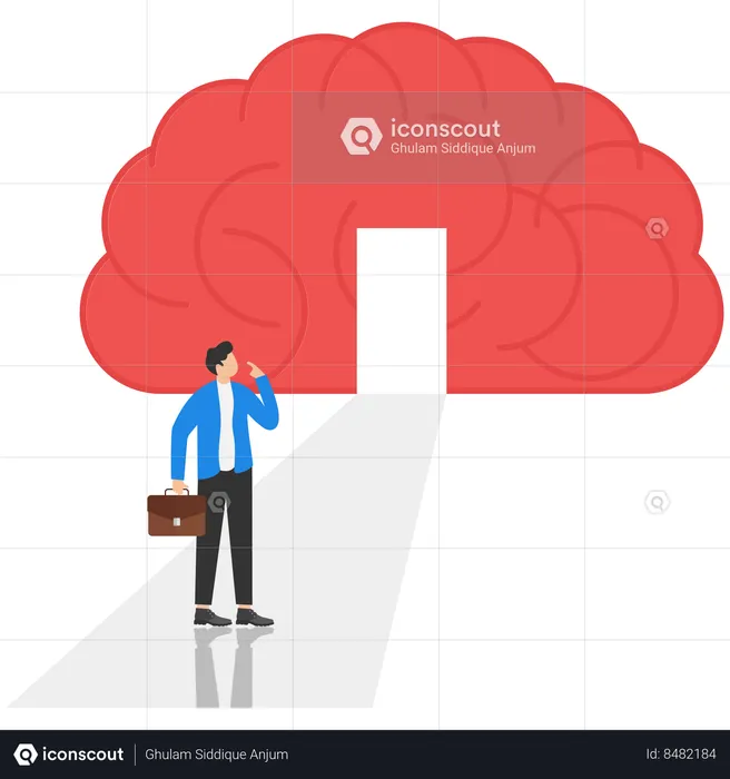 Businessman searching growth mindset  Illustration
