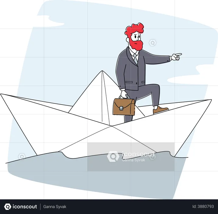 Businessman searching new aims  Illustration