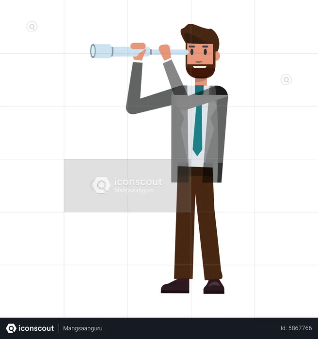 Businessman searching opportunity  Illustration