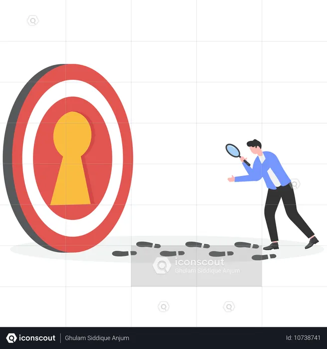 Businessman searching way to reach target  Illustration