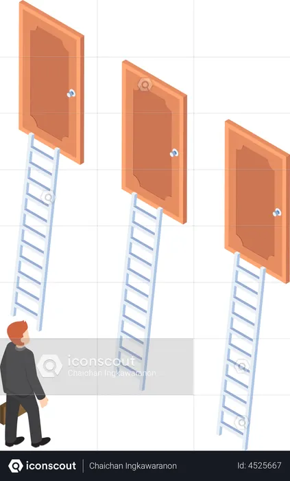 Businessman selecting decision  Illustration