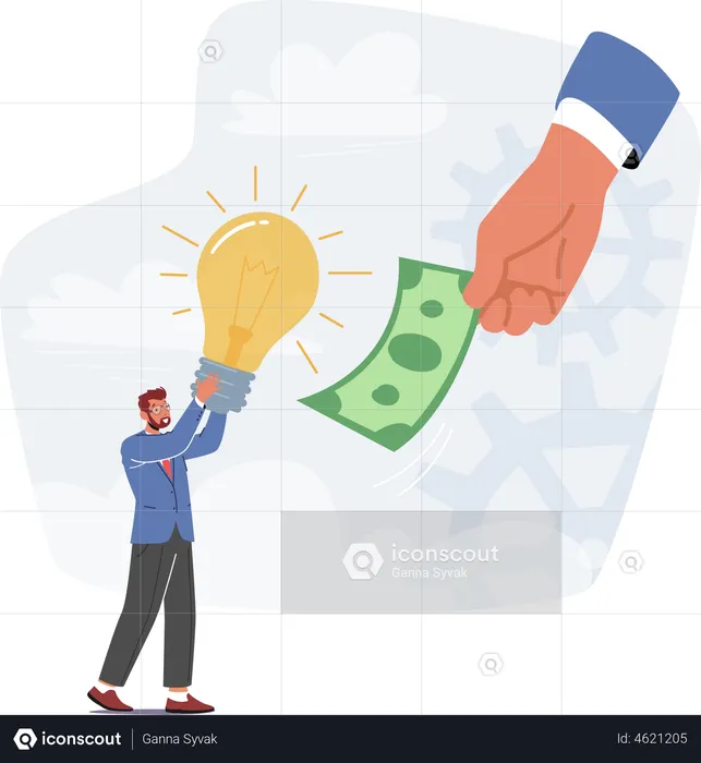 Businessman Selling Idea  Illustration