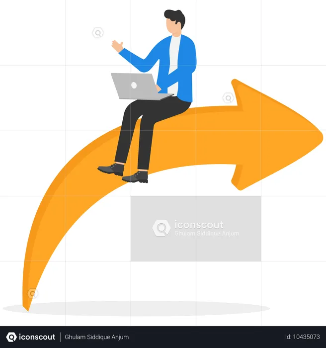 Businessman sending link  Illustration