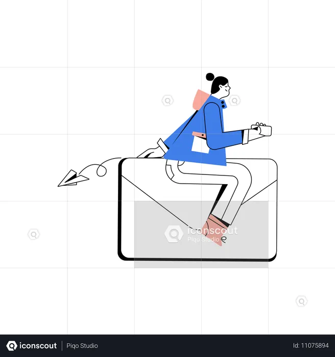 Businessman sends delivery mail  Illustration