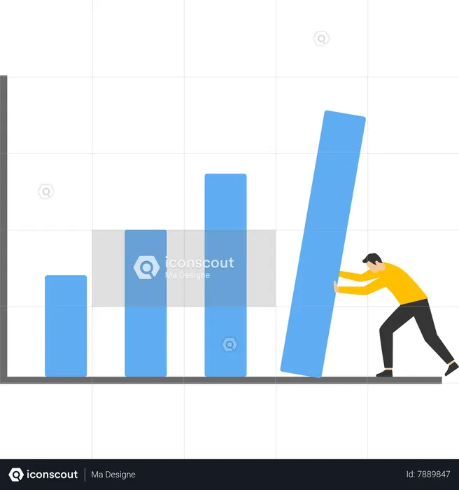 Businessman set the bars on the chart that perform the best  Illustration