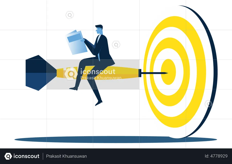 Businessman set their business target  Illustration