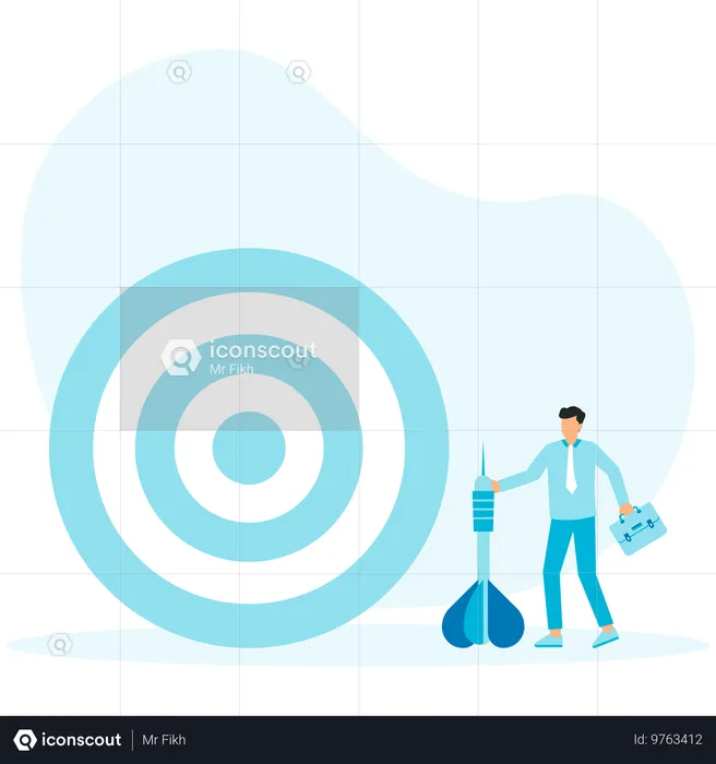 Businessman sets target for deadlines  Illustration