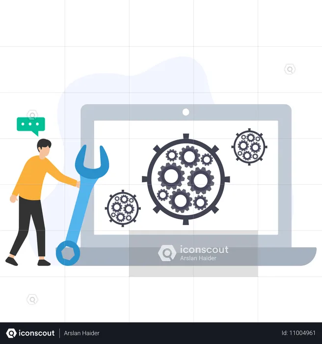 Businessman setting configuration  Illustration