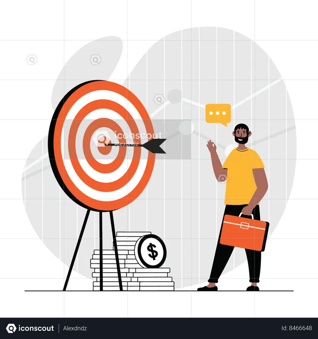 Businessman setting up business target  Illustration