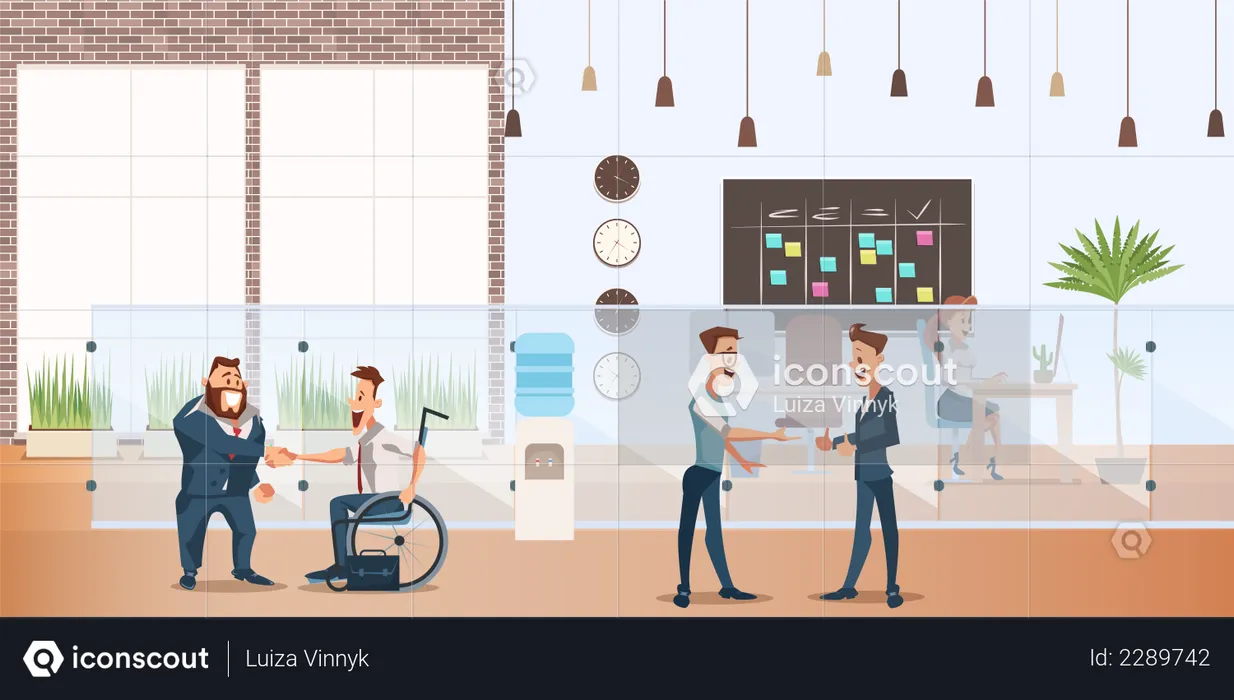Businessman Shaking Hand with employees  Illustration