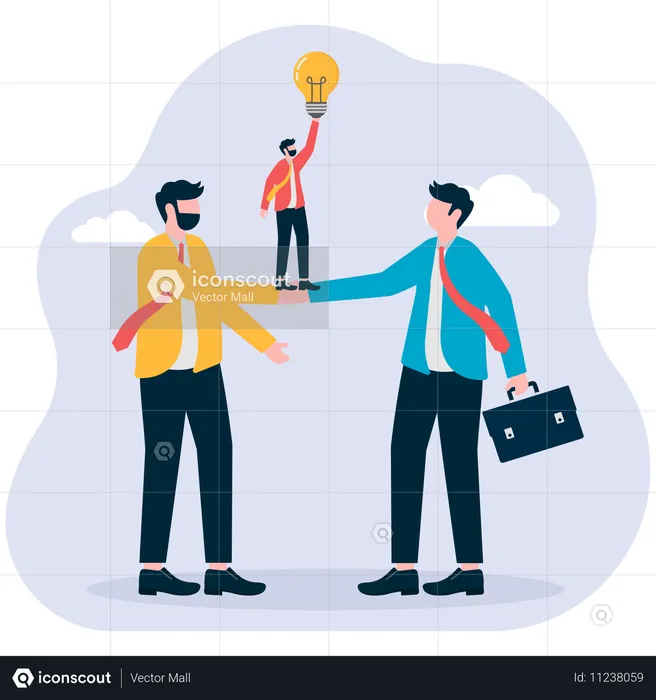 Businessman sharing business idea  Illustration